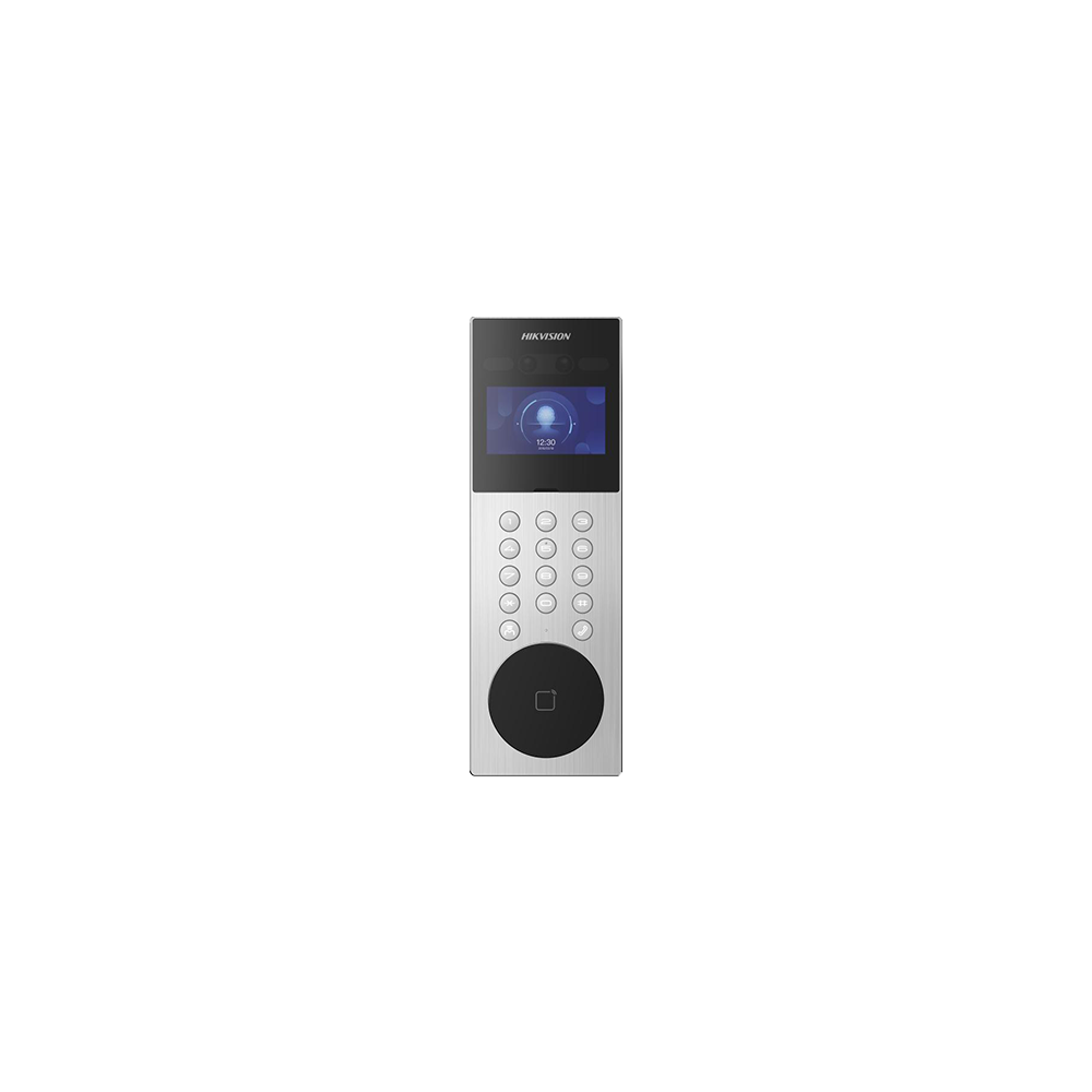 Videointerfon TCP/IP, 4.3' touch screen, 2x 2MP, Recunoastere faciala, Card, Alarma - HIKVISION DS-K - 1