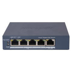 Switch 4 porturi Gigabit PoE, 1 port Uplink, Management - HIKVISION DS-3E1505P-EI - 1