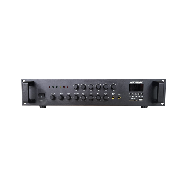 Amplificator Analog, 240W, 6 zone, 2xAUX, EMC IN, 2xMic, Bluetooth, USB, SD Card, MP3 - HIKVISION DS - 1