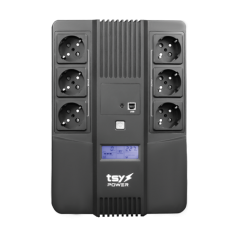 UPS TSY Power, 600VA/360W, LCD,  line interactive, 6 x Schuko TSY-D-0K6-LCD - 1