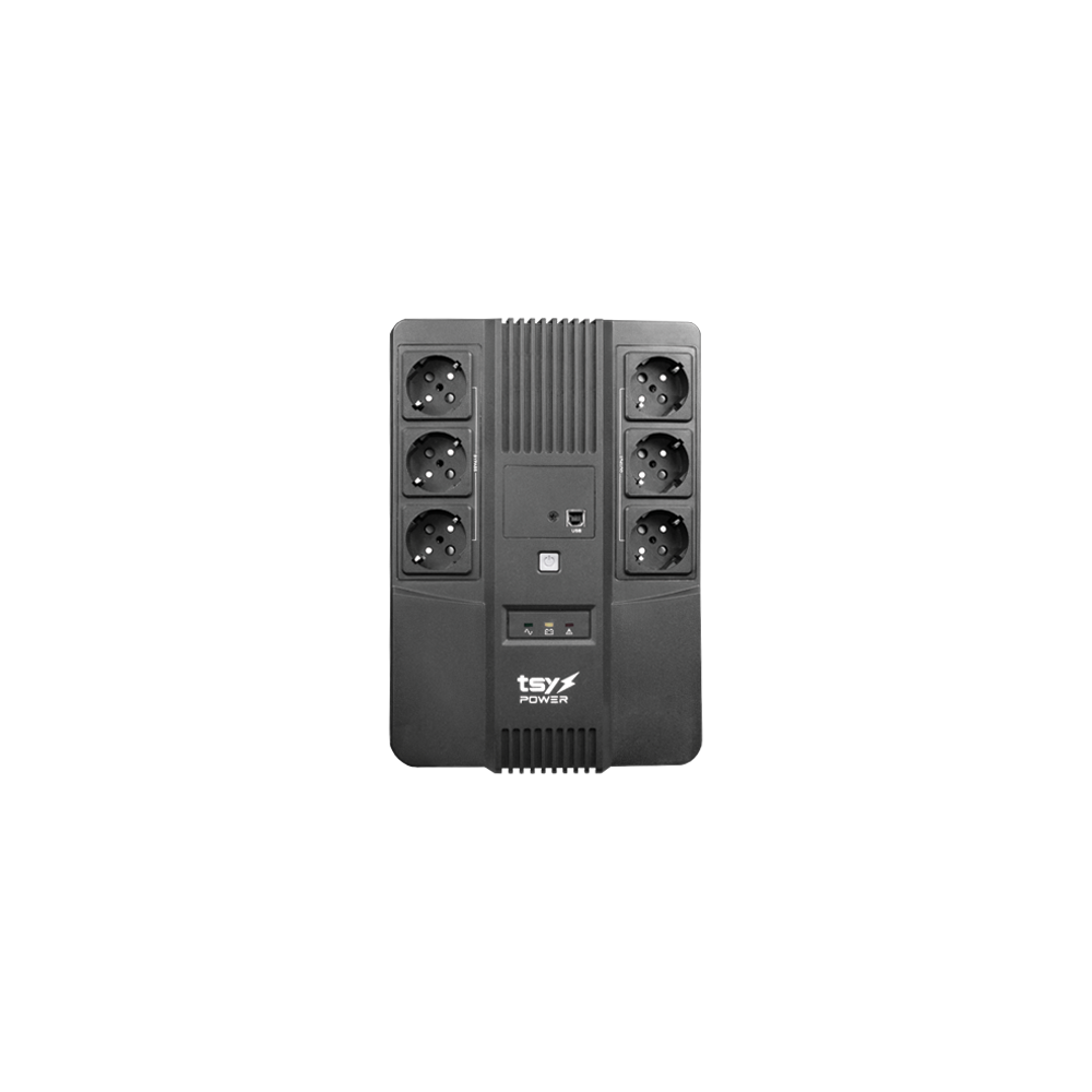 UPS TSY Power, 600VA/360W, LED,  line interactive, 6 x Schuko TSY-D-0K6-LED - 1