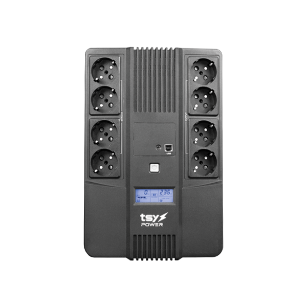 UPS TSY Power, 1000VA/600W, LCD,  line interactive, 8 x Schuko TSY-D-1K0-LCD - 1