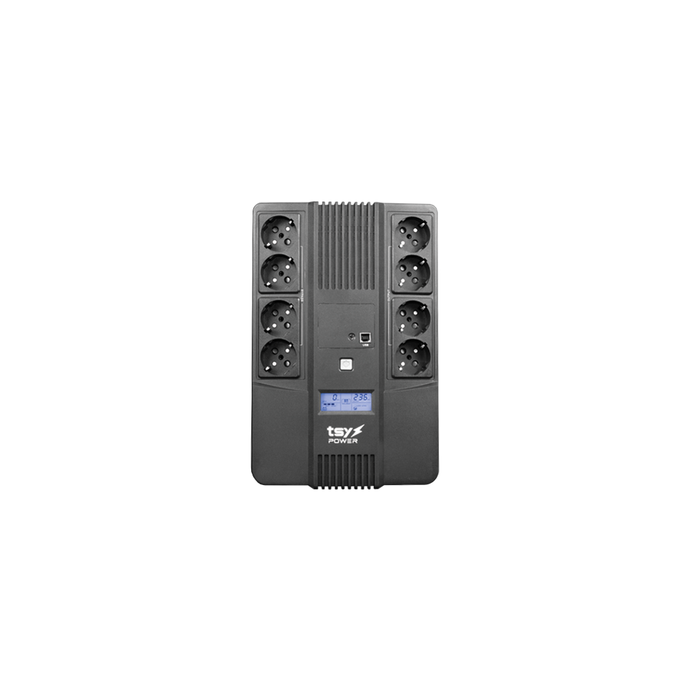 UPS TSY Power, 1000VA/600W, LCD,  line interactive, 8 x Schuko TSY-D-1K0-LCD - 1