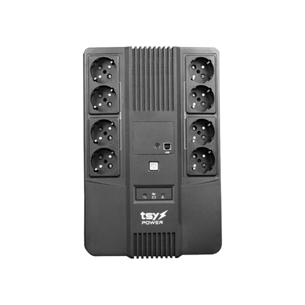 UPS TSY Power, 1000VA/600W, LED,  line interactive, 8 x Schuko TSY-D-1K0-LED - 1