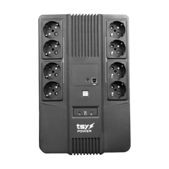 UPS TSY Power, 1000VA/600W, LED,  line interactive, 8 x Schuko TSY-D-1K0-LED - 1