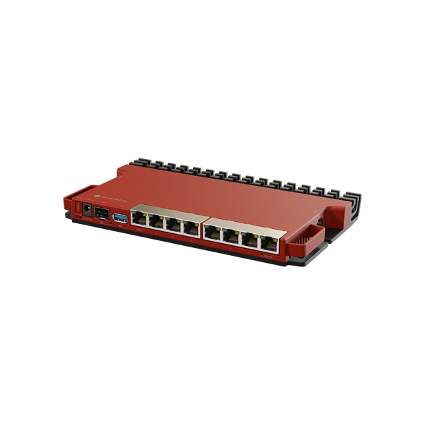 Router 8 porturi Gigabit, 1 port PoE IN, 1 port PoE Out, SFP 2.5G, NAND, USB, 1U - MikroTik L009UiGS - 1