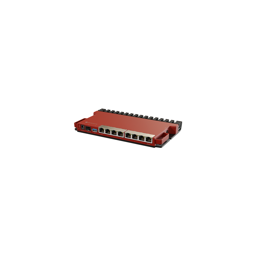 Router 8 porturi Gigabit, 1 port PoE IN, 1 port PoE Out, SFP 2.5G, NAND, USB, 1U - MikroTik L009UiGS - 1