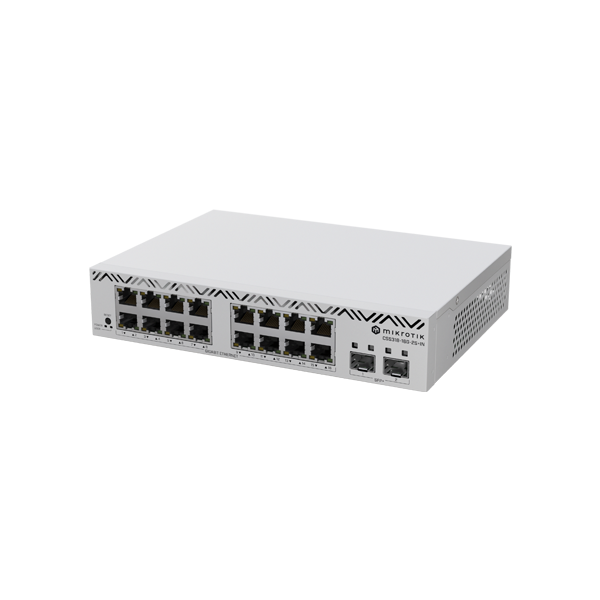 Cloud Smart Switch, 16 x Gigabit, 2 x SFP+ 10Gbps, 1U - Mikrotik CSS318-16G-2S+IN - 1