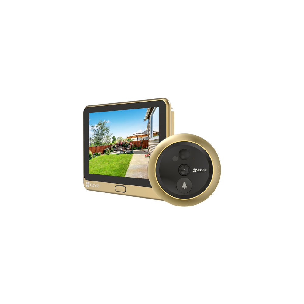 Vizor electronic smart, Wi-Fi, FullHD, monitor 4.3 inch, sonerie, acumulator 4600mAh, Auriu - EZVIZ  - 1