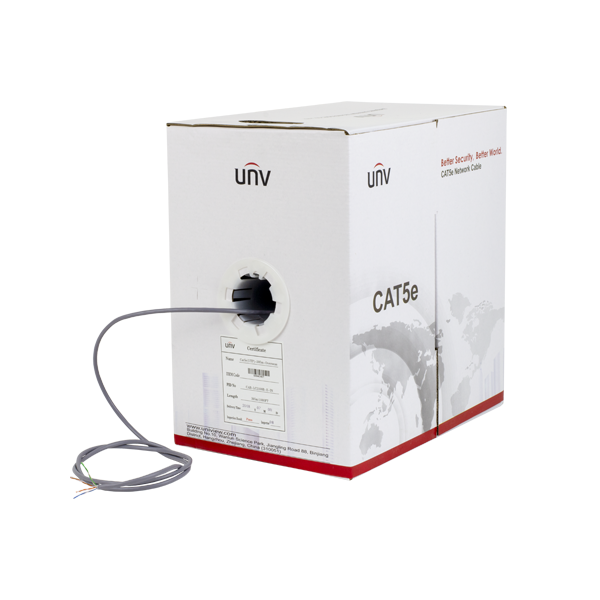 Cablu UTP cat5e 0.45mm, cupru integral, cutie 305 metri - UNV CAB-LC2100B-E-IN - 1