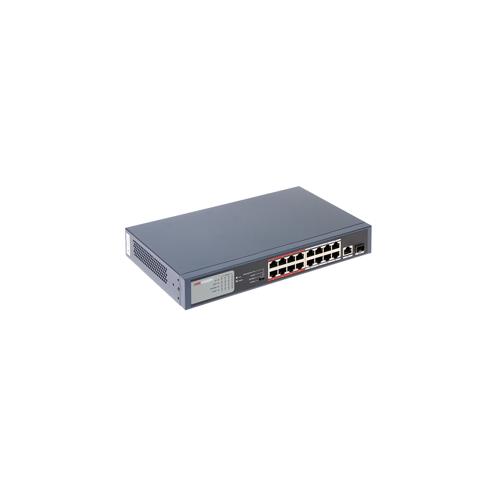 Switch 16 porturi PoE, 2 porturi uplink - HIKVISION DS-3E0318P-E-M - 1