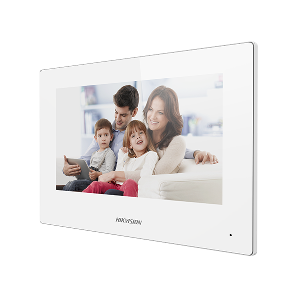 Monitor videointerfon TCP/IP Wireless, Touch Screen TFT LCD 7inch, ALB - HIKVISION DS-KH6320-WTE1-W - 1
