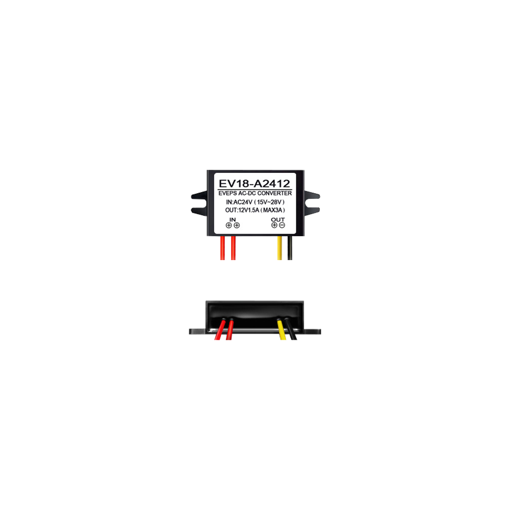 Convertor tensiune 14-28VAC la 12VDC, 1.5A EV18-A2412 - 1