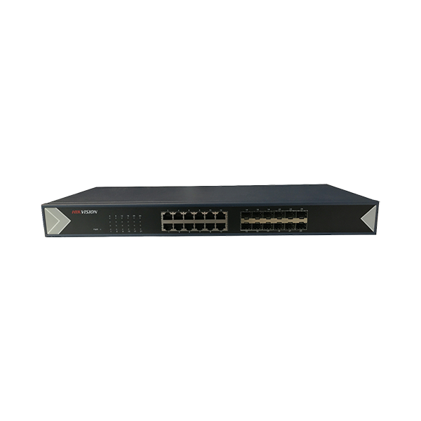 Switch 24 porturi gigabit, 12 porturi RJ45 + 12 porturi SFP - Hikvision DS-3E0524TF - 1