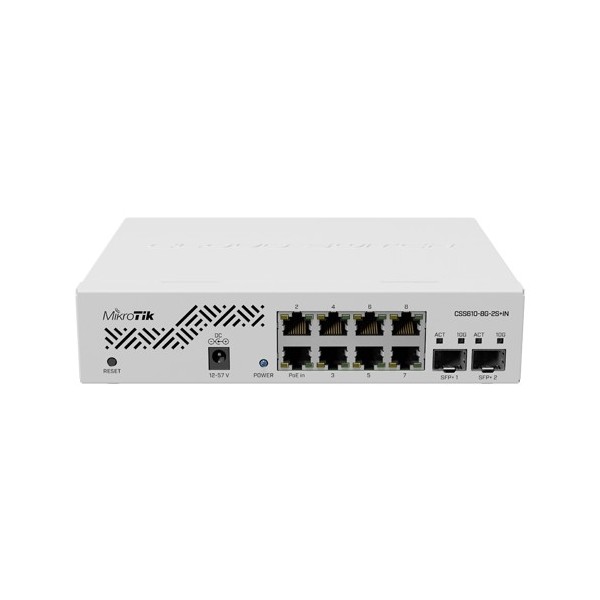 Smart Switch, 8 x Gigabit, 2 x SFP+ 10Gbps - Mikrotik CSS610-8G-2S+IN - 1