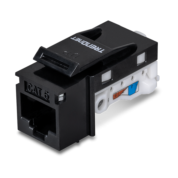 Mufa RJ-45 UTP Cat.6 tool-less, neagra - TRENDnet TC-K25C6BK - 1