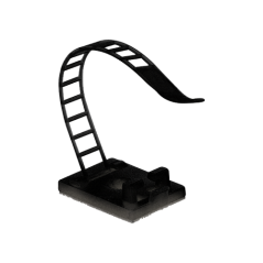 Suport plastic ajustabil pentru prindere cabluri, NEGRU, 25x18 mm, autoadeziv, 100 buc TAA-1-B - 1
