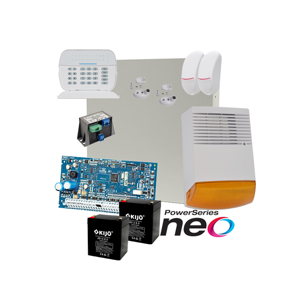Kit alarma la efractie DSC NEO cu sirena exterioara KIT2016EXT-BS1 - 1