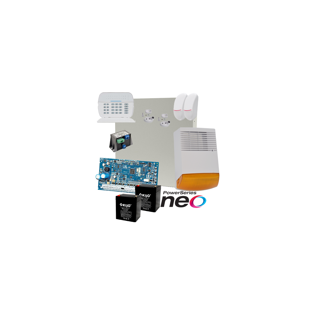 Kit alarma la efractie DSC NEO cu sirena exterioara KIT2016EXT-BS1 - 1