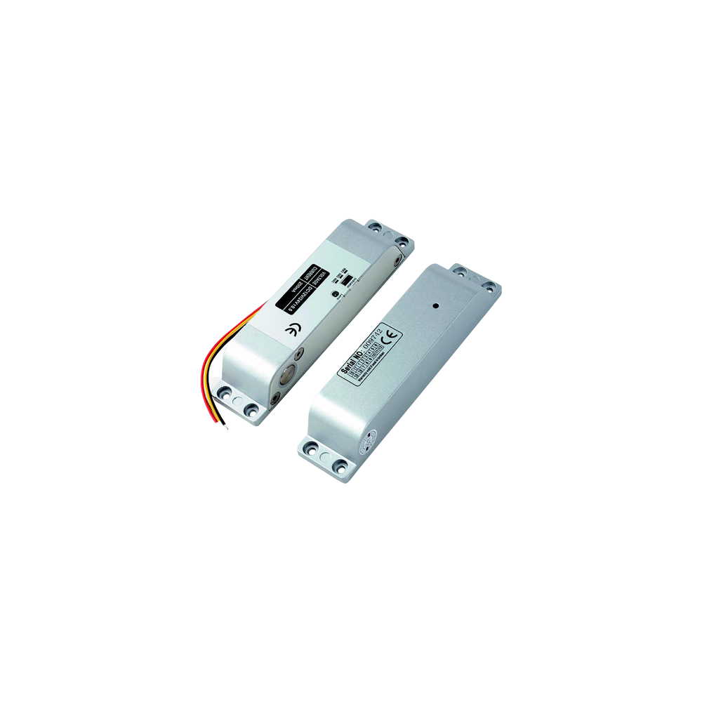 Bolt electric Fail Safe (NC), montaj aparent, 12 Vcc, delay 0-3-6 secunde, monitorizare, 200 x 28 x  - 1