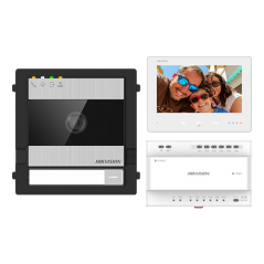 KIT videointerfon 2 fire pentru 1 familie, monitor 7 inch, Alarma, IK08, Card 32GB - HIKVISION DS-KI - 1