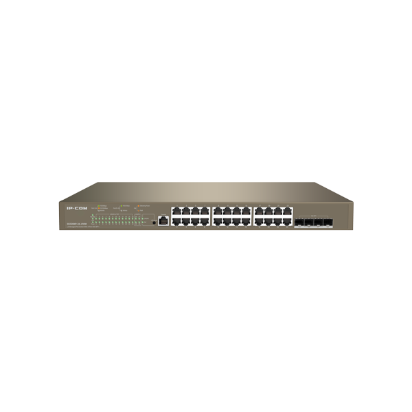 Switch 24 porturi PoE 1Gbps, 4 porturi SFP+ 10Gbps, L3 Cloud Management - IP-COM G5328XP-24-410W - 1