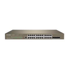 Switch 24 porturi PoE 1Gbps, 4 porturi SFP+ 10Gbps, L3 Cloud Management - IP-COM G5328XP-24-410W - 1