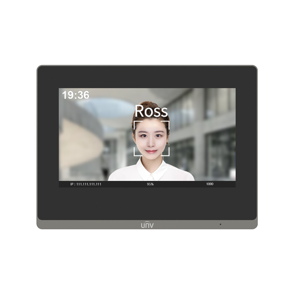 Monitor videointerfon TCP/IP, LCD TFT Touch Screeen 7 inch, PoE, WiFi - UNV OEI-372S-H-W - 1