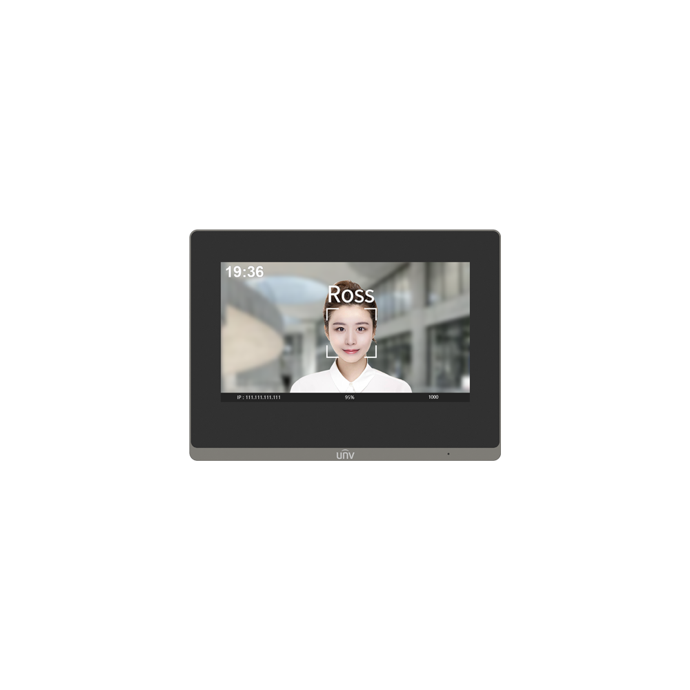 Monitor videointerfon TCP/IP, LCD TFT Touch Screeen 7 inch, PoE, WiFi - UNV OEI-372S-H-W - 1