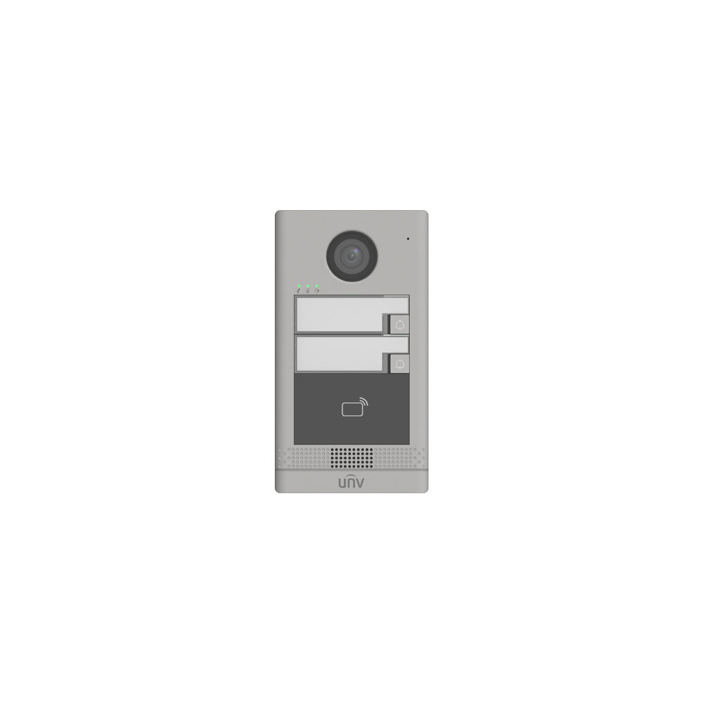 Post exterior videointerfon TCP/IP pentru 2 familii, IR, IK08 - UNV OEU-202S-HMK2 - 1