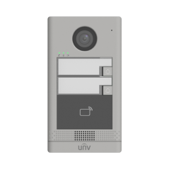 Post exterior videointerfon TCP/IP pentru 2 familii, IR, IK08 - UNV OEU-202S-HMK2 - 1