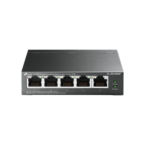 Switch 4 porturi PoE Gigabit, 1 port RJ45 Gigabit, Unmanaged - TP-Link TL-SG1005P - 1