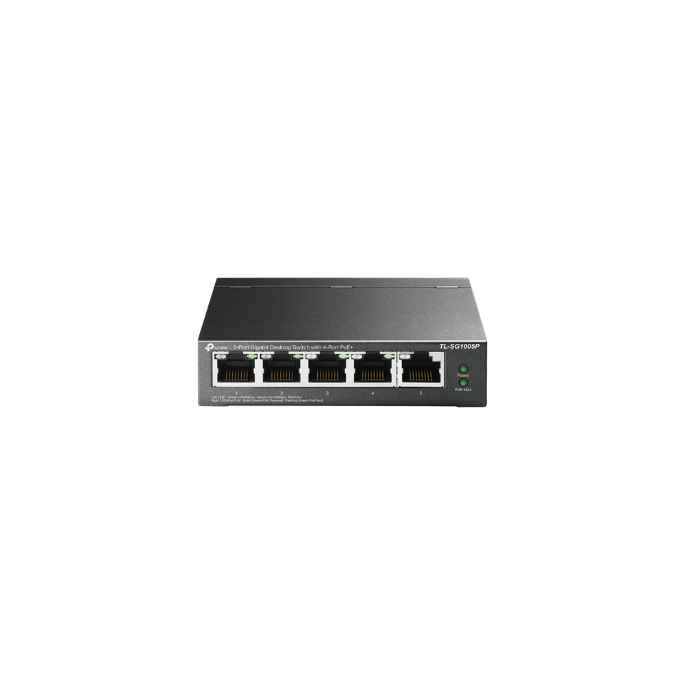 Switch 4 porturi PoE Gigabit, 1 port RJ45 Gigabit, Unmanaged - TP-Link TL-SG1005P - 1