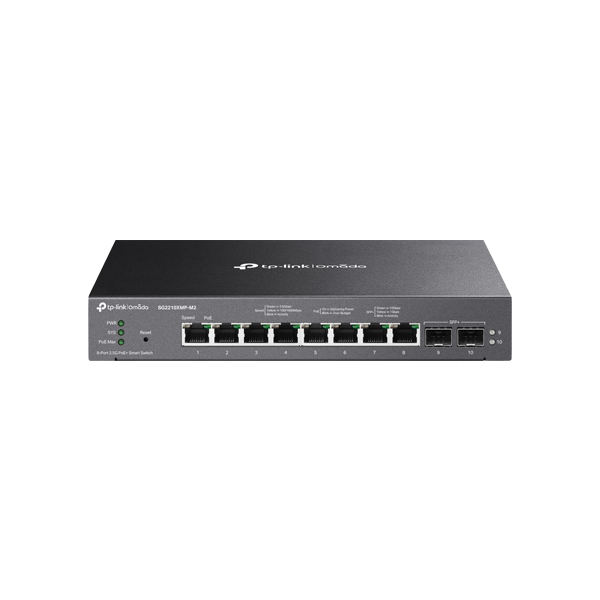 Switch 8 porturi PoE RJ45 2.5G, 2 x SFP+ 10G, L2 Management - TP-Link Omada SG2210XMP-M2 - 1