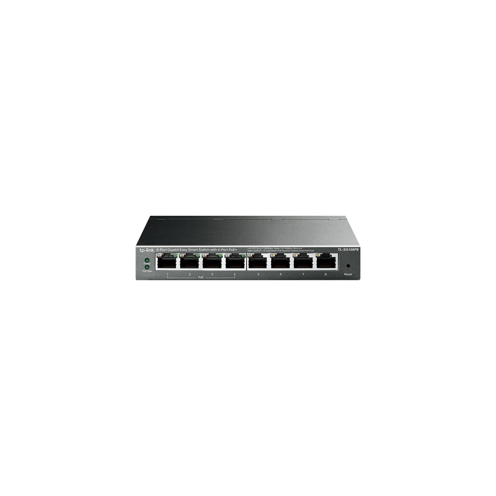  Switch Easy Smart, 4 porturi PoE RJ45 Gigabit, 4 porturi RJ45 Gigabit, Managed - TP-Link TL-SG108PE - 1