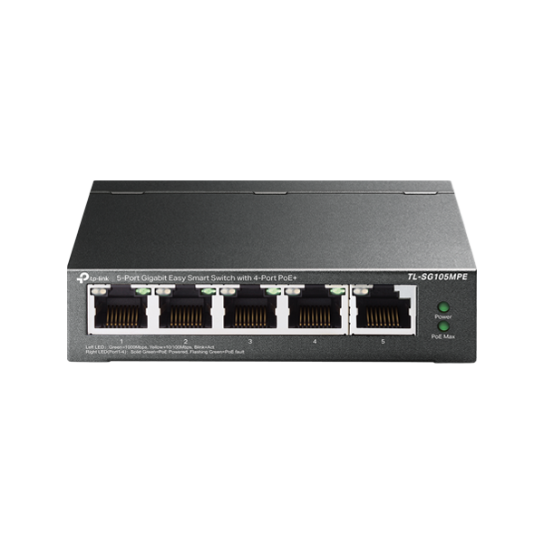 Switch Easy Smart, 4 porturi PoE RJ45 Gigabit, 1 port RJ45 Gigabit, Managed - TP-Link TL-SG105MPE - 1