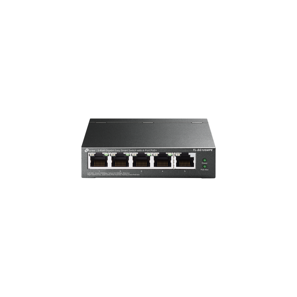 Switch Easy Smart, 4 porturi PoE RJ45 Gigabit, 1 port RJ45 Gigabit, Managed - TP-Link TL-SG105MPE - 1