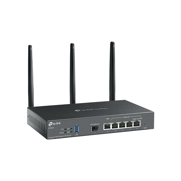 Router VPN, Wi-Fi 6, AX3000, 1 x SFP Gigabit, 5 x RJ45 Gigabit, 1 x USB - TP-Link Omada ER706W - 1