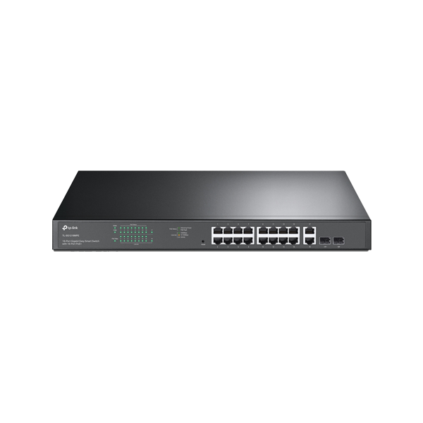 Switch 16 porturi PoE+ Gigabit, 2 porturi RJ45 Gigabit, 2 x Combo SFP Gigabit, Managed - TP-Link TL- - 1