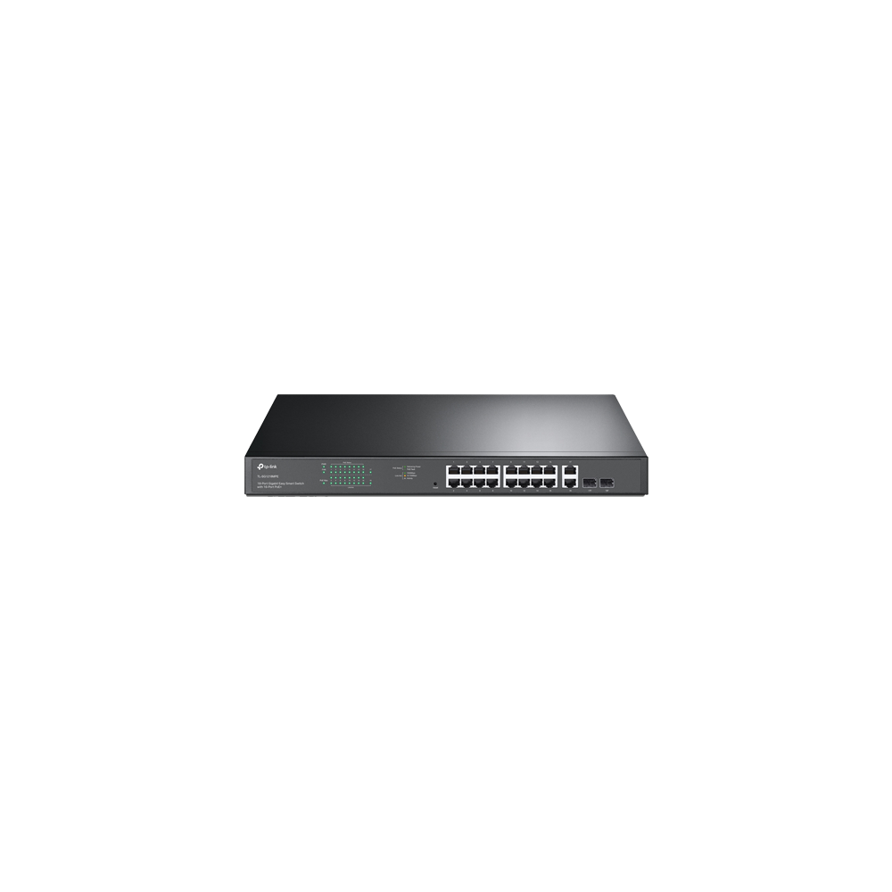 Switch 16 porturi PoE+ Gigabit, 2 porturi RJ45 Gigabit, 2 x Combo SFP Gigabit, Managed - TP-Link TL- - 1