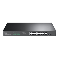 Switch 16 porturi PoE+ Gigabit, 2 porturi RJ45 Gigabit, 2 x Combo SFP Gigabit, Managed - TP-Link TL- - 1