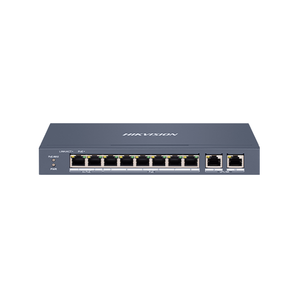 Switch 8 porturi 100 Mbps, PoE at/bf/bt, Smart Management - HIKVISION DS-3E1310HP-EI - 1