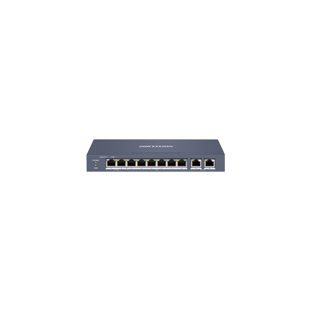 Switch 8 porturi 100 Mbps, PoE at/bf/bt, Smart Management - HIKVISION DS-3E1310HP-EI - 1