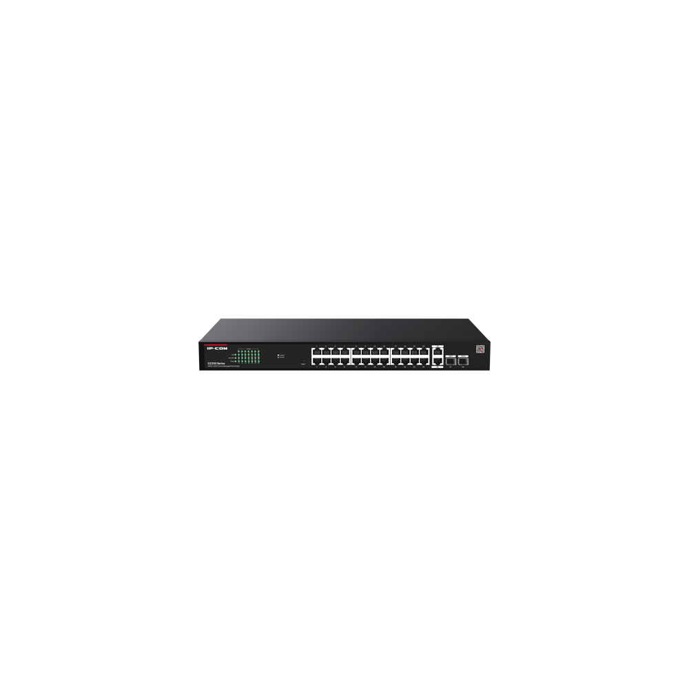 Switch 24 porturi PoE RJ45 Gigabit, 2 x RJ45 Gigabit, 2 x SFP Gigabit, Management, 1U - IP-COM G2228 - 1
