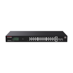 Switch 24 porturi PoE RJ45 Gigabit, 2 x RJ45 Gigabit, 2 x SFP Gigabit, Management, 1U - IP-COM G2228 - 1