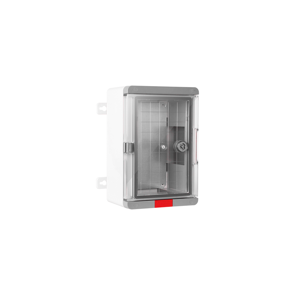Cutie distributie IP67 din ABS gri, usa transparenta, placa metalica, 200x300x130 mm PS203013 - 1