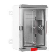 Cutie distributie IP67 din ABS gri, usa transparenta, placa metalica, 200x300x130 mm PS203013 - 1