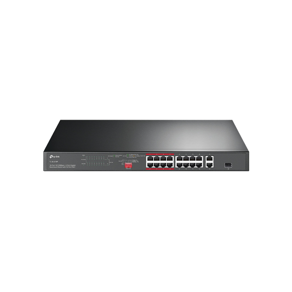 Switch 16 x RJ45 10/100 Mbps PoE, 2 x RJ45 1G, 1 x combo SFP 1G, Buget PoE 150W, Unmanaged - TP-Link - 1