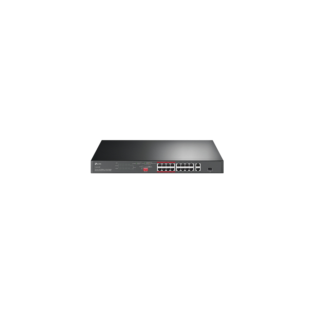 Switch 16 x RJ45 10/100 Mbps PoE, 2 x RJ45 1G, 1 x combo SFP 1G, Buget PoE 150W, Unmanaged - TP-Link - 1