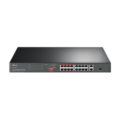 Switch 16 x RJ45 10/100 Mbps PoE, 2 x RJ45 1G, 1 x combo SFP 1G, Buget PoE 150W, Unmanaged - TP-Link - 1